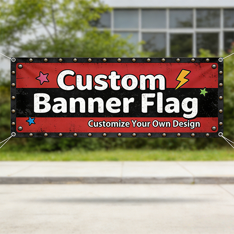 Commercial Printing Shop - Custom Banner Flag Club Logo Indoor