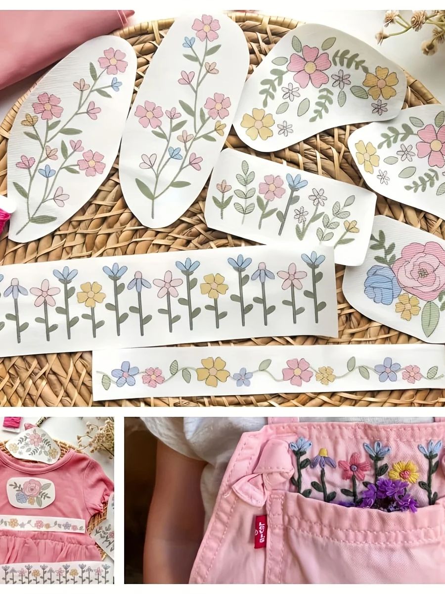 1 Set of 8pcs Colorful Graphic - Embroidery Stabilizer Backing のレビューと価格