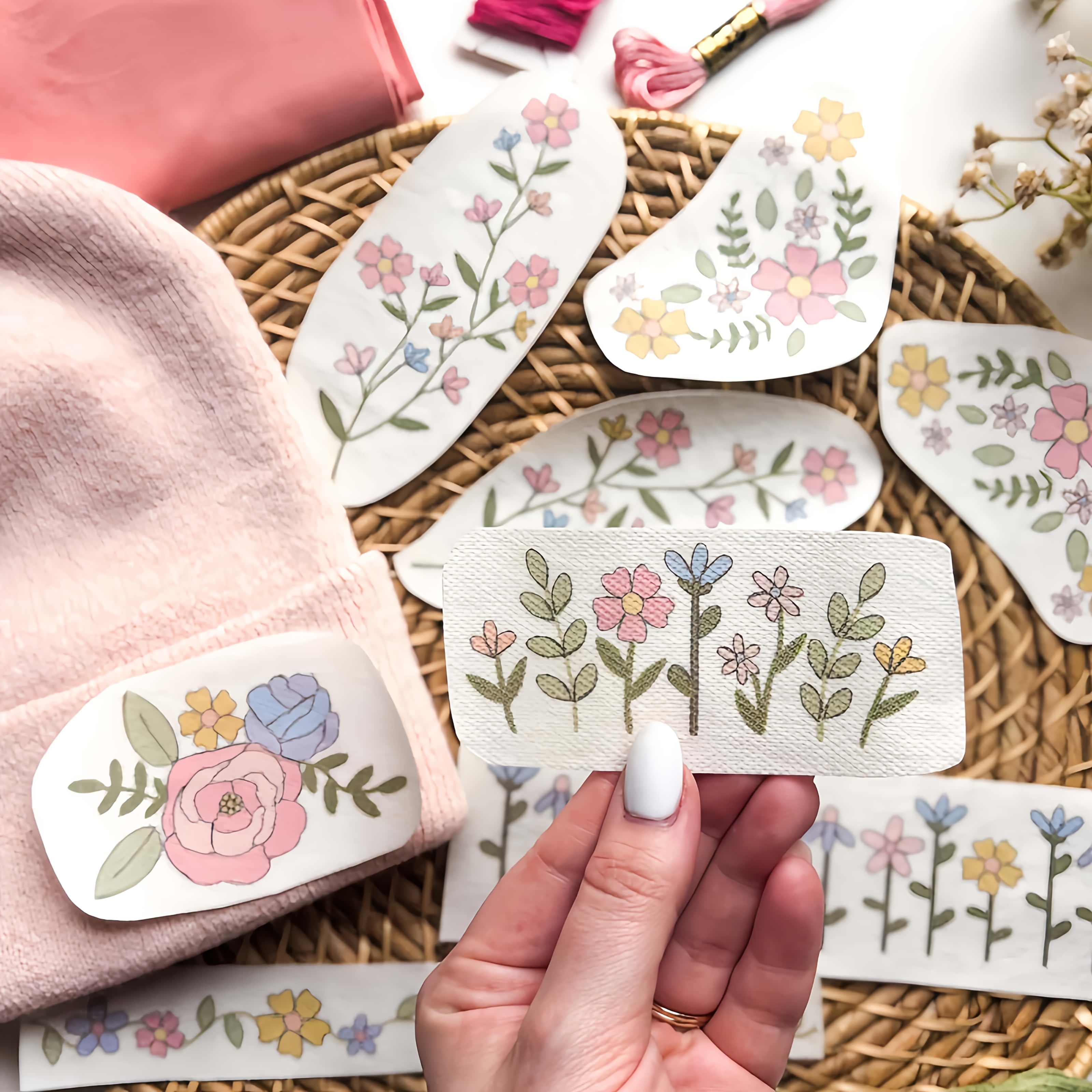1 Set of 8pcs Colorful Graphic - Embroidery Stabilizer Backing のレビューと価格
