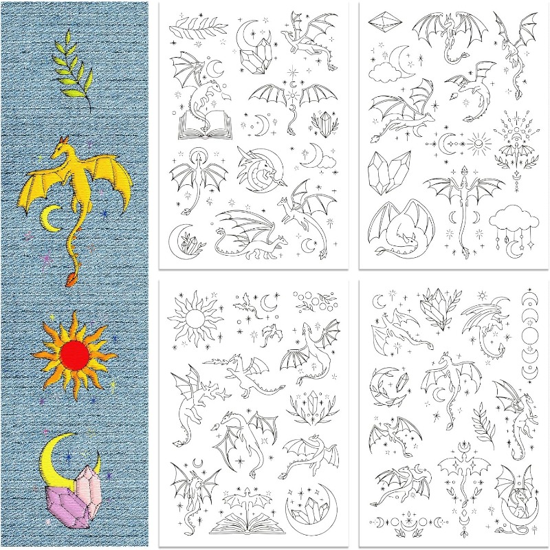 1Set 4Sheets Dragon Water Solu - Embroidery Stabilizer Backing のレビューと価格