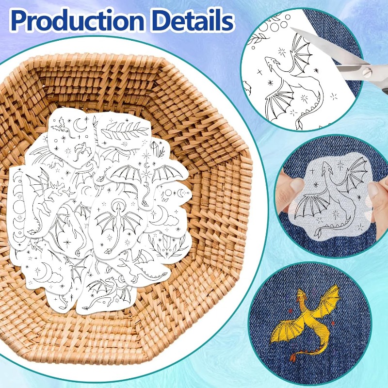 1Set 4Sheets Dragon Water Solu - Embroidery Stabilizer Backing のレビューと価格