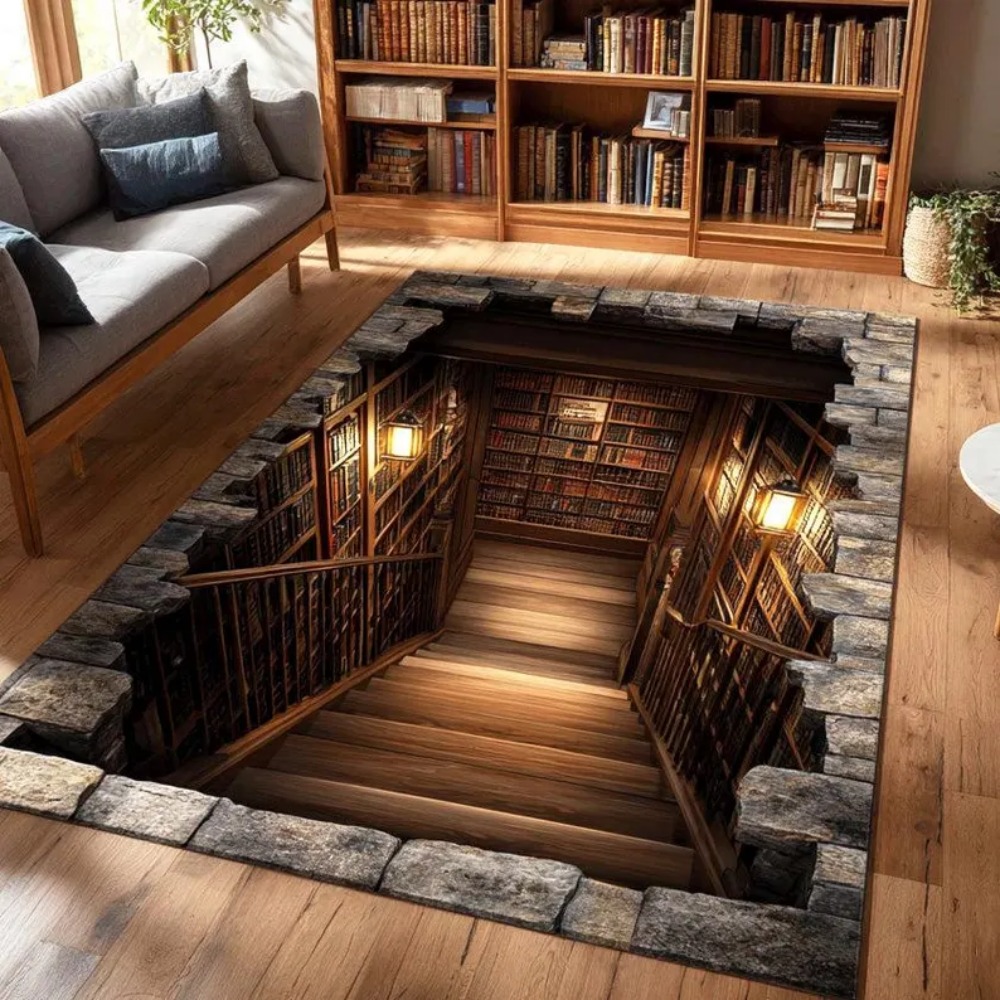 Library Books 3D Illusion Rug  - Commercial Book Printing Machines のレビューと価格