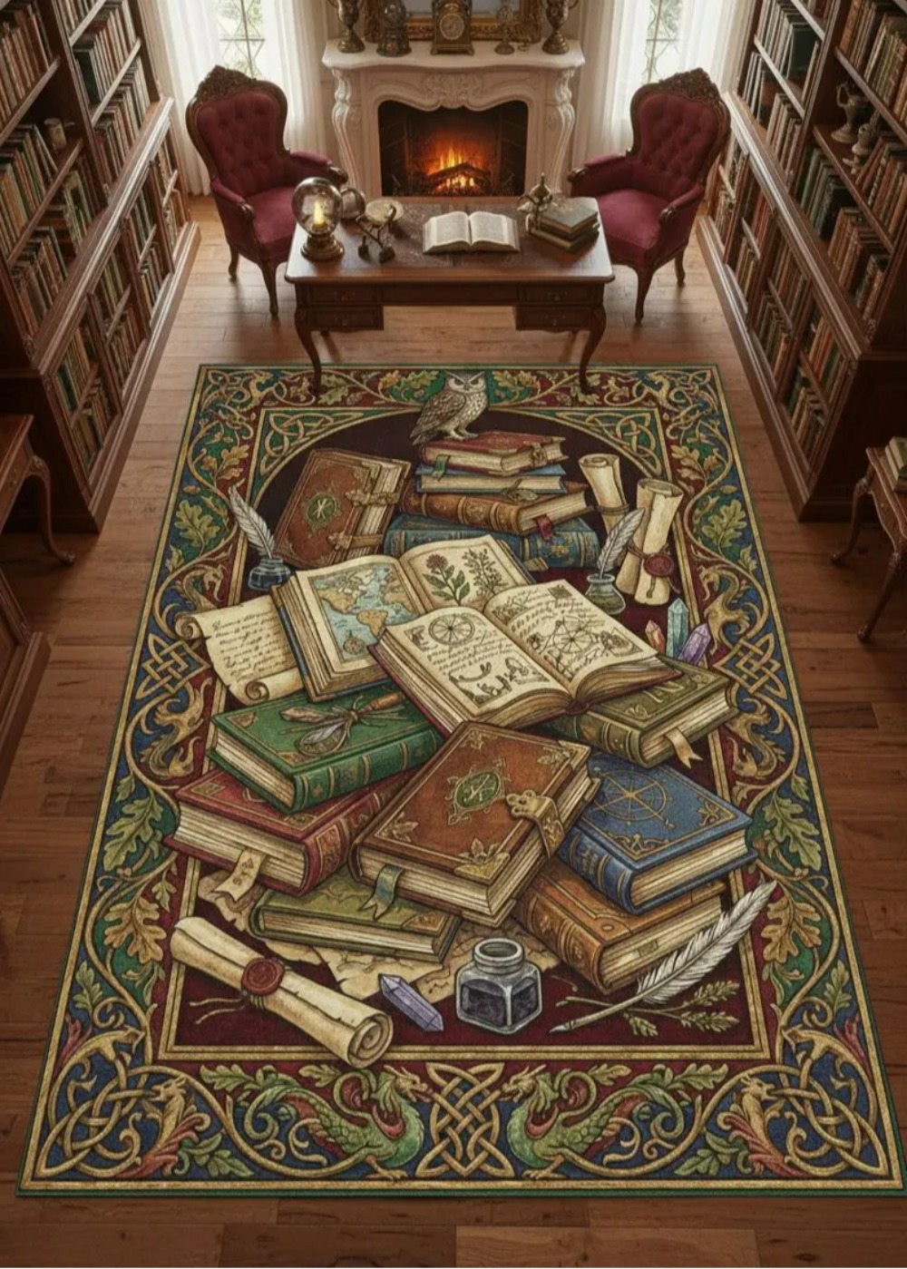 Library Books 3D Illusion Rug  - Commercial Book Printing Machines のレビューと価格