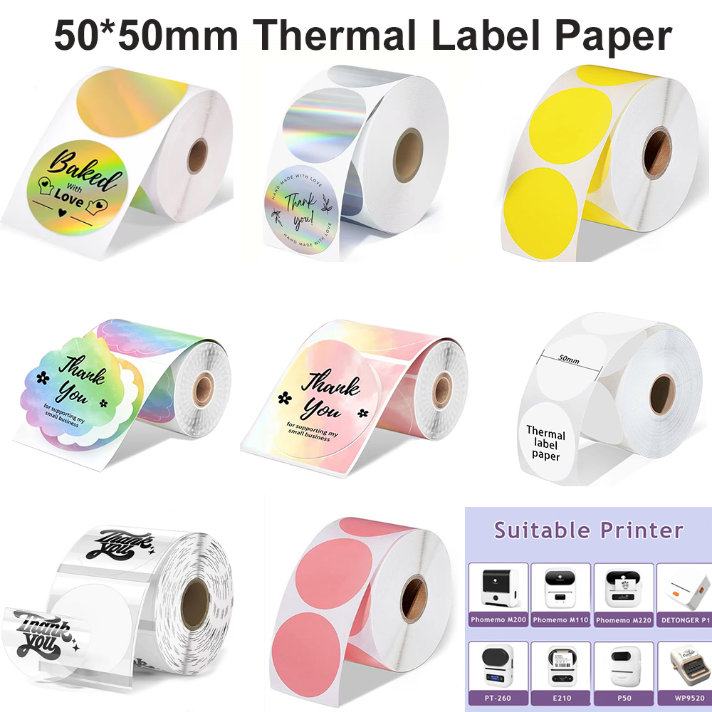 1Roll Round Circle Thermal Pap - Commercial Printer のレビューと価格