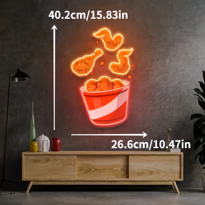 Fried Chicken Leg Neon Sign US - Commercial Printing Shop のレビューと価格