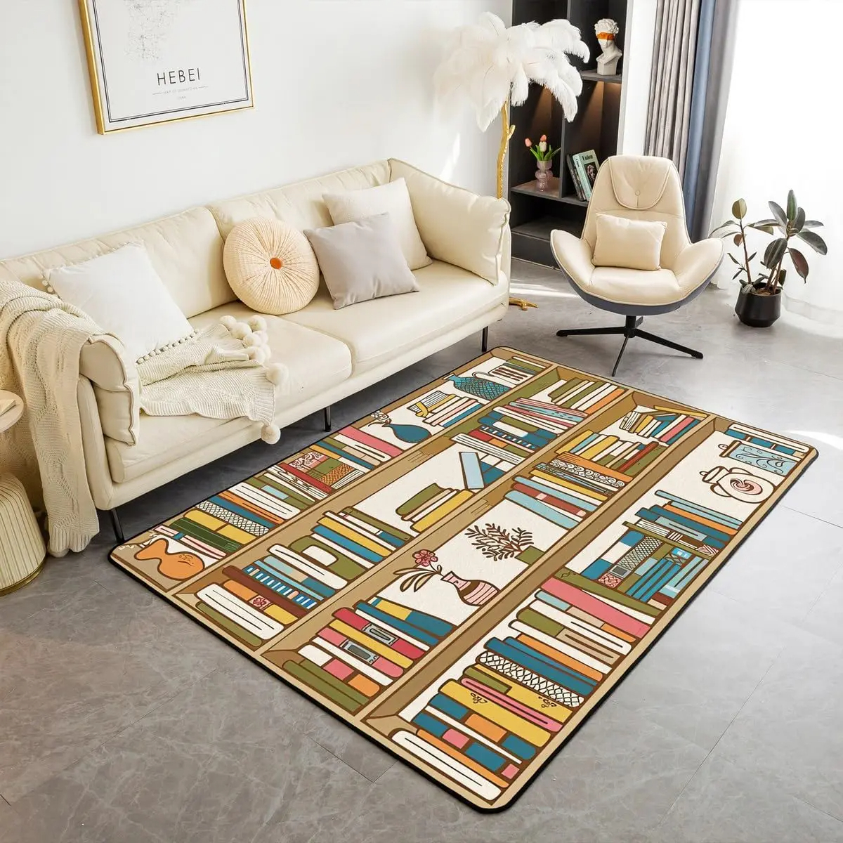 Bookshelf Area Rug for Teen St - Commercial Book Printing Machines のレビューと価格