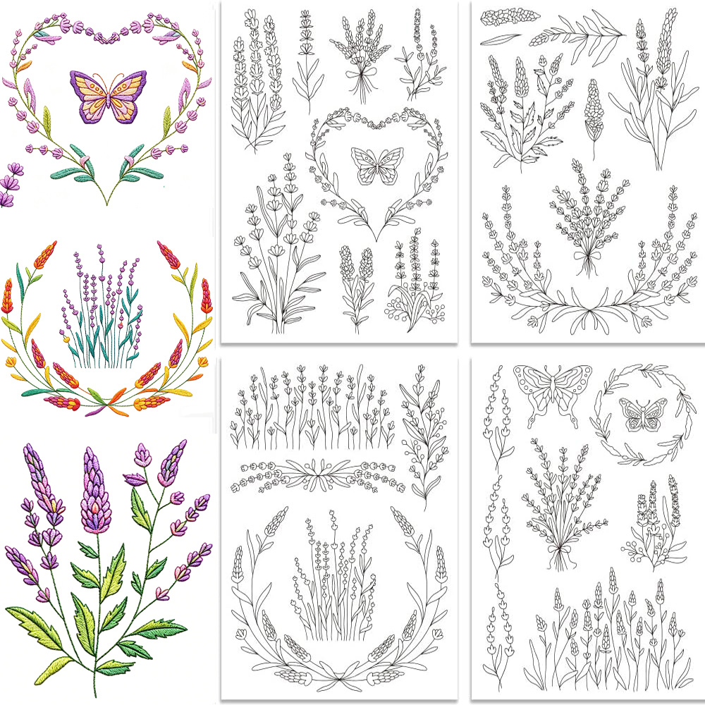 Lavender Flower Butterfly Wate - Embroidery Stabilizer Backing のレビューと価格