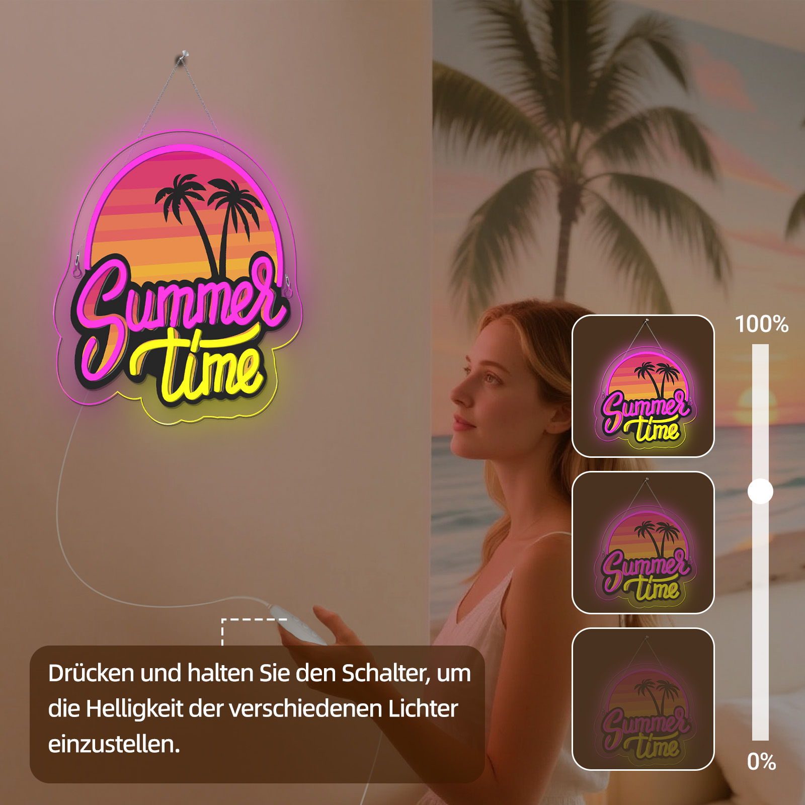 Summer Time Neon Sign UV Print - Commercial Printing Shop のレビューと価格