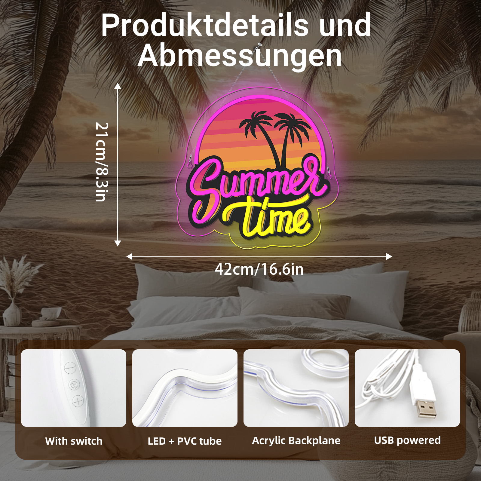 Summer Time Neon Sign UV Print - Commercial Printing Shop のレビューと価格