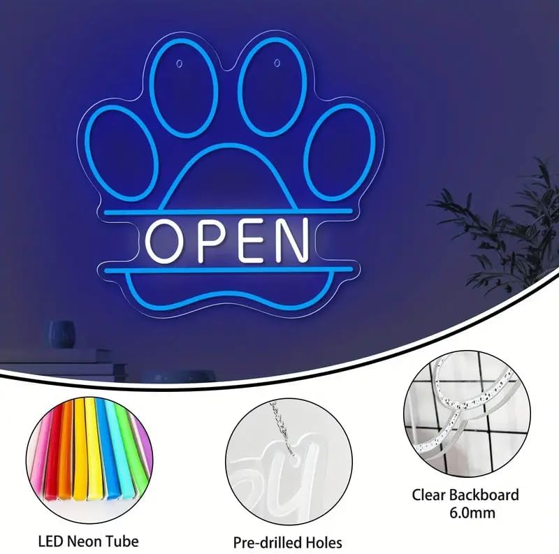 LED Neon Sign USB Dimmable Paw - Commercial Printing Shop のレビューと価格