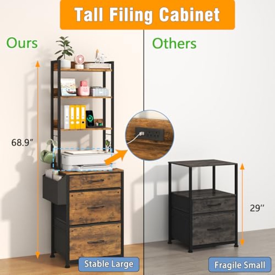 3 Fabric Drawer Tall File Cabi - Commercial Printer のレビューと価格