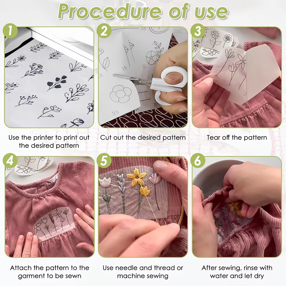 10/5Pcs Water Soluble Embroide - Embroidery Stabilizer Backing のレビューと価格