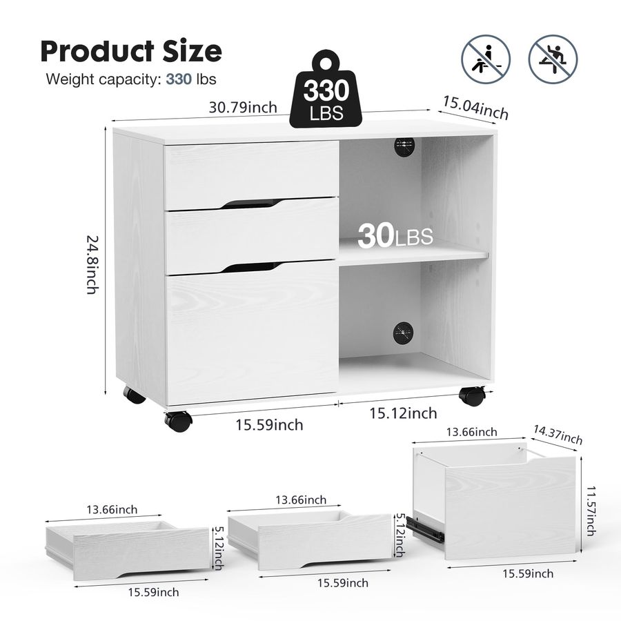 Lateral File Cabinet with 3 Dr - Commercial Printer のレビューと価格