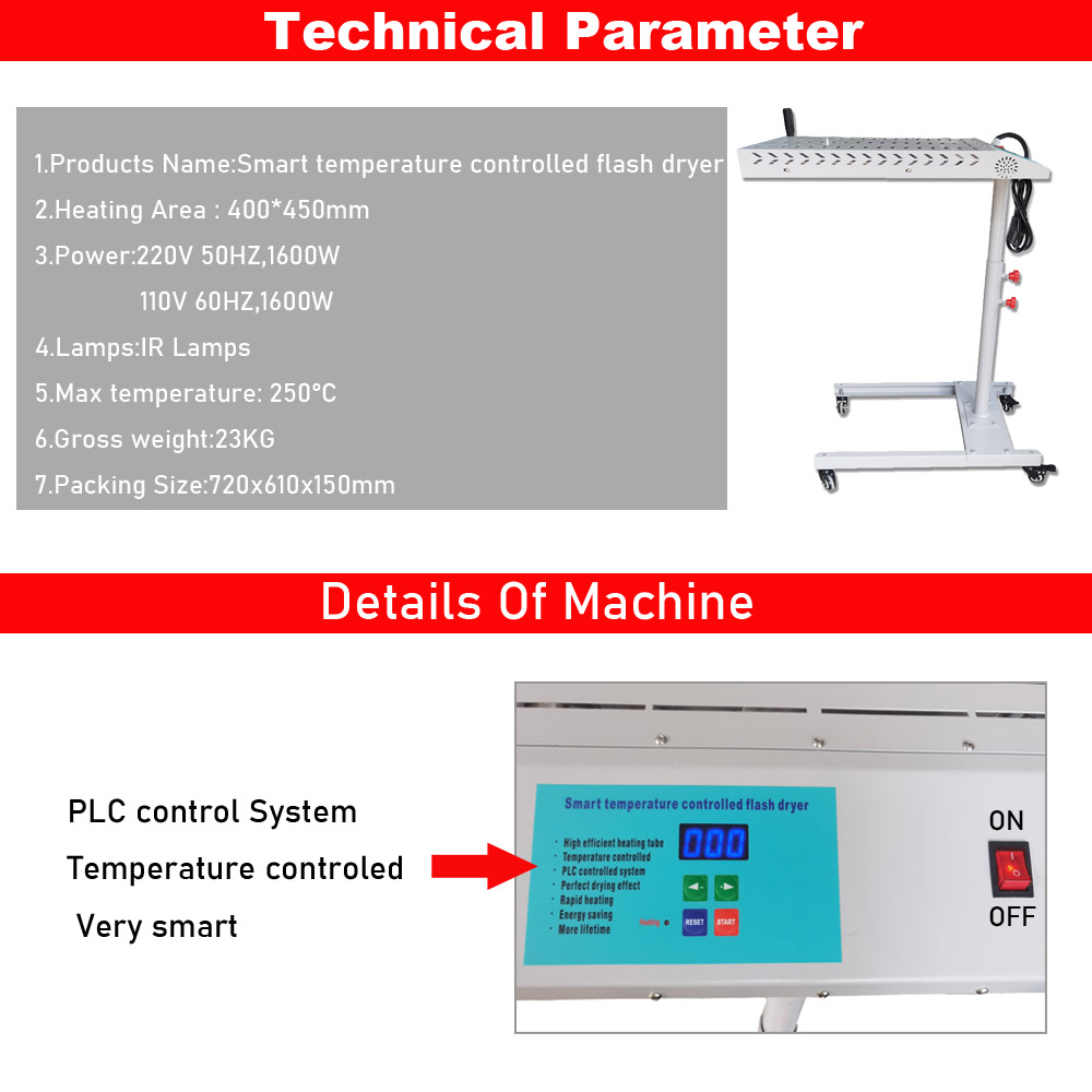 40x40cm/16x16inch 1.6KW Infrar - Flash Dryer Screen Print のレビューと価格